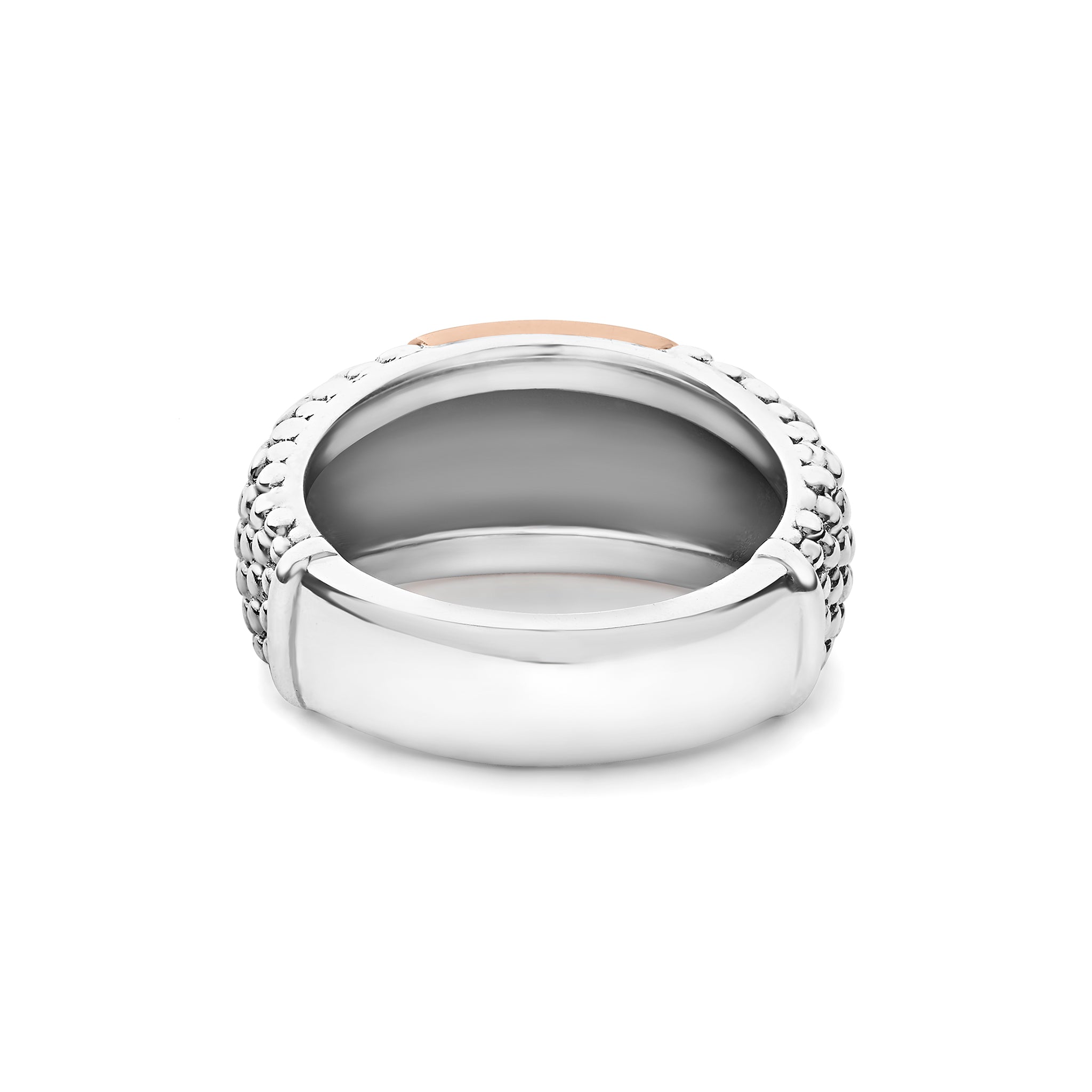 High Bar Rose Gold Station Caviar Ring