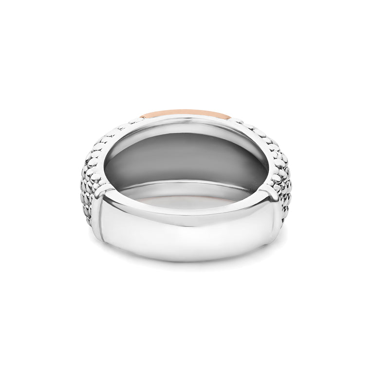 High Bar Rose Gold Station Caviar Ring