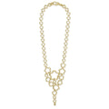 Caviar Gold 18K Gold Statement Floral Link Necklace