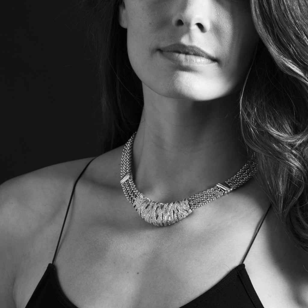 Caviar Lux Statement Two-Tone Caviar Diamond Necklace