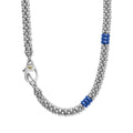 Blue Caviar Ultramarine Ceramic Three Bead Station Caviar Necklace