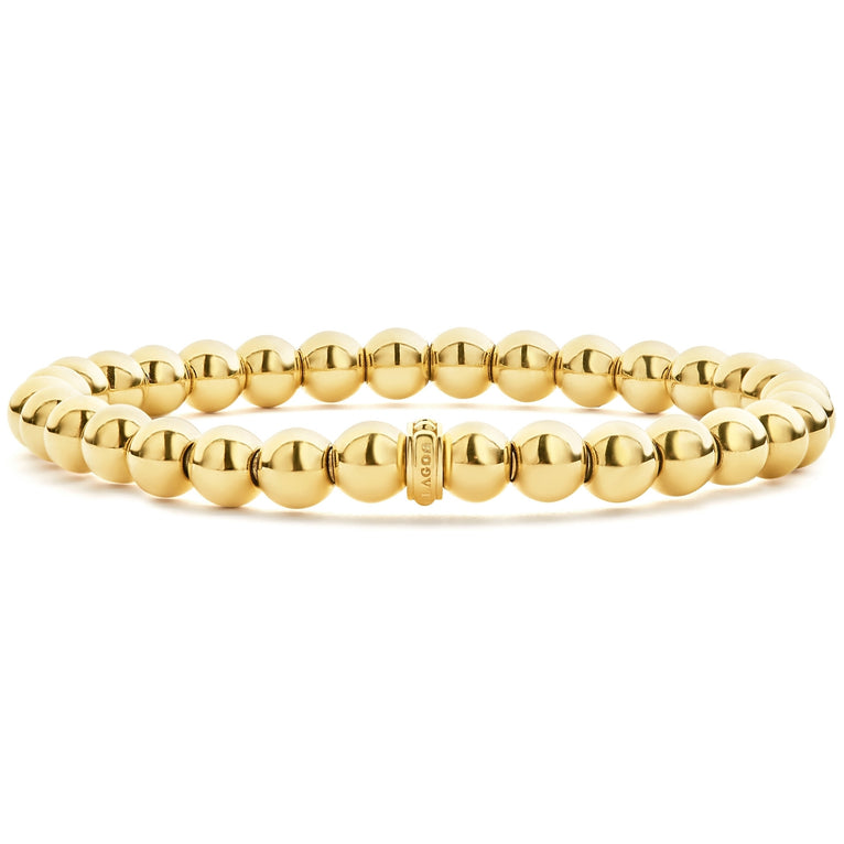 An 18K gold signature Caviar small beaded bracelet.