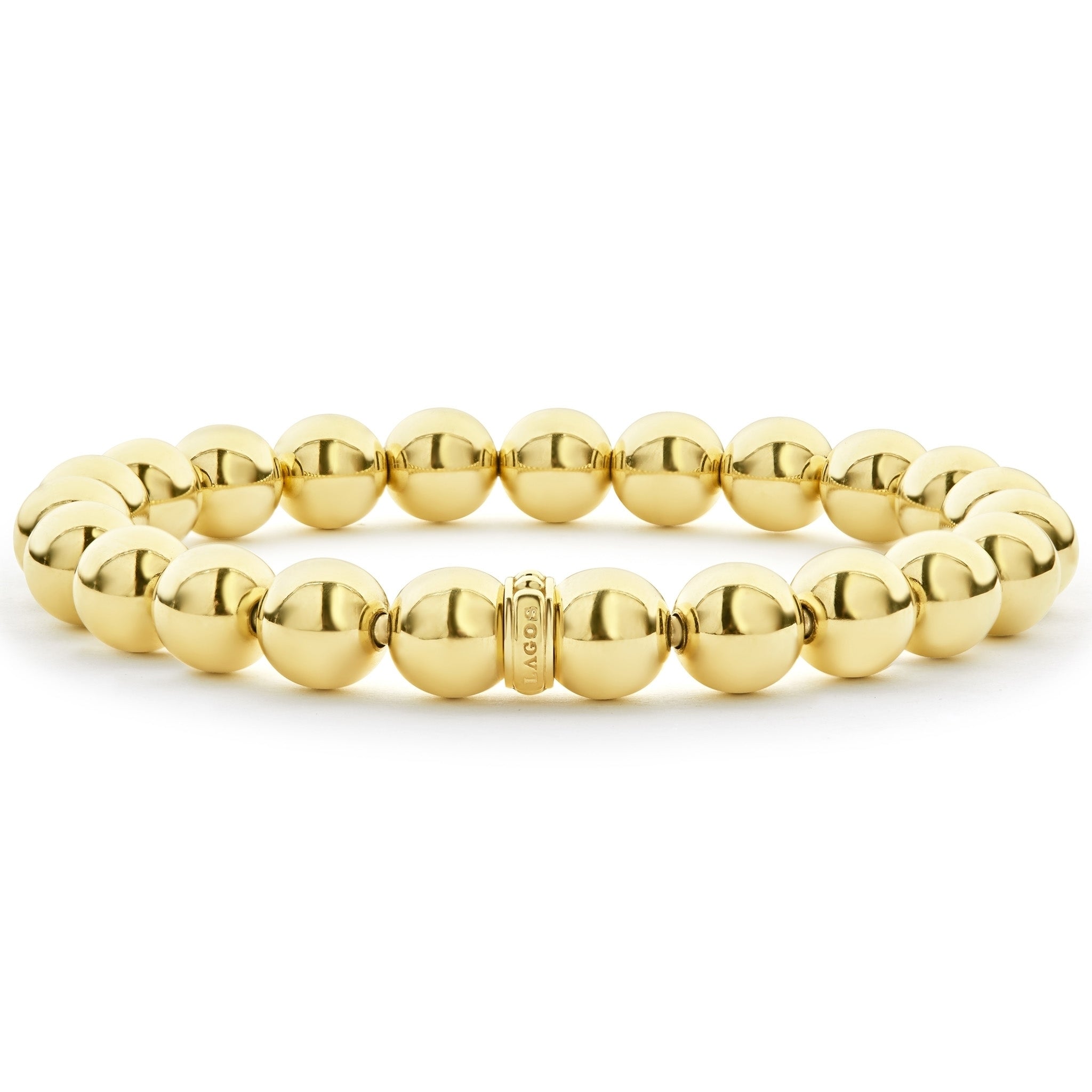 An 18K gold signature Caviar medium beaded bracelet.