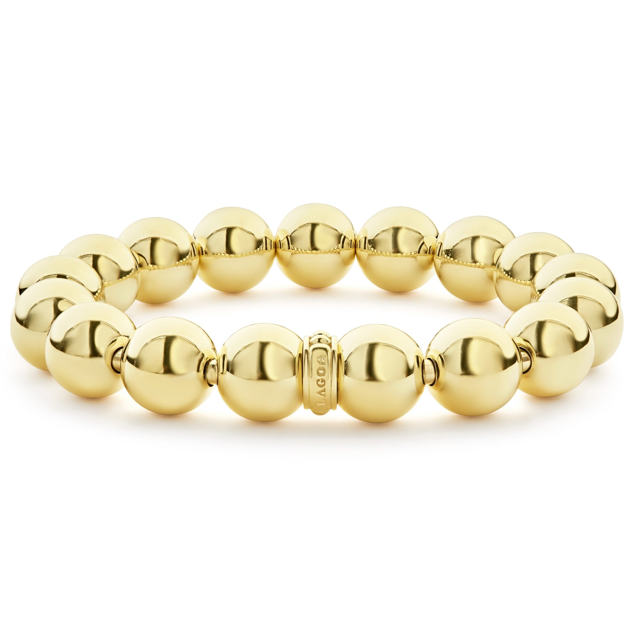 An 18K gold signature Caviar large beaded bracelet.