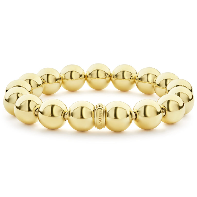 An 18K gold signature Caviar large beaded bracelet.
