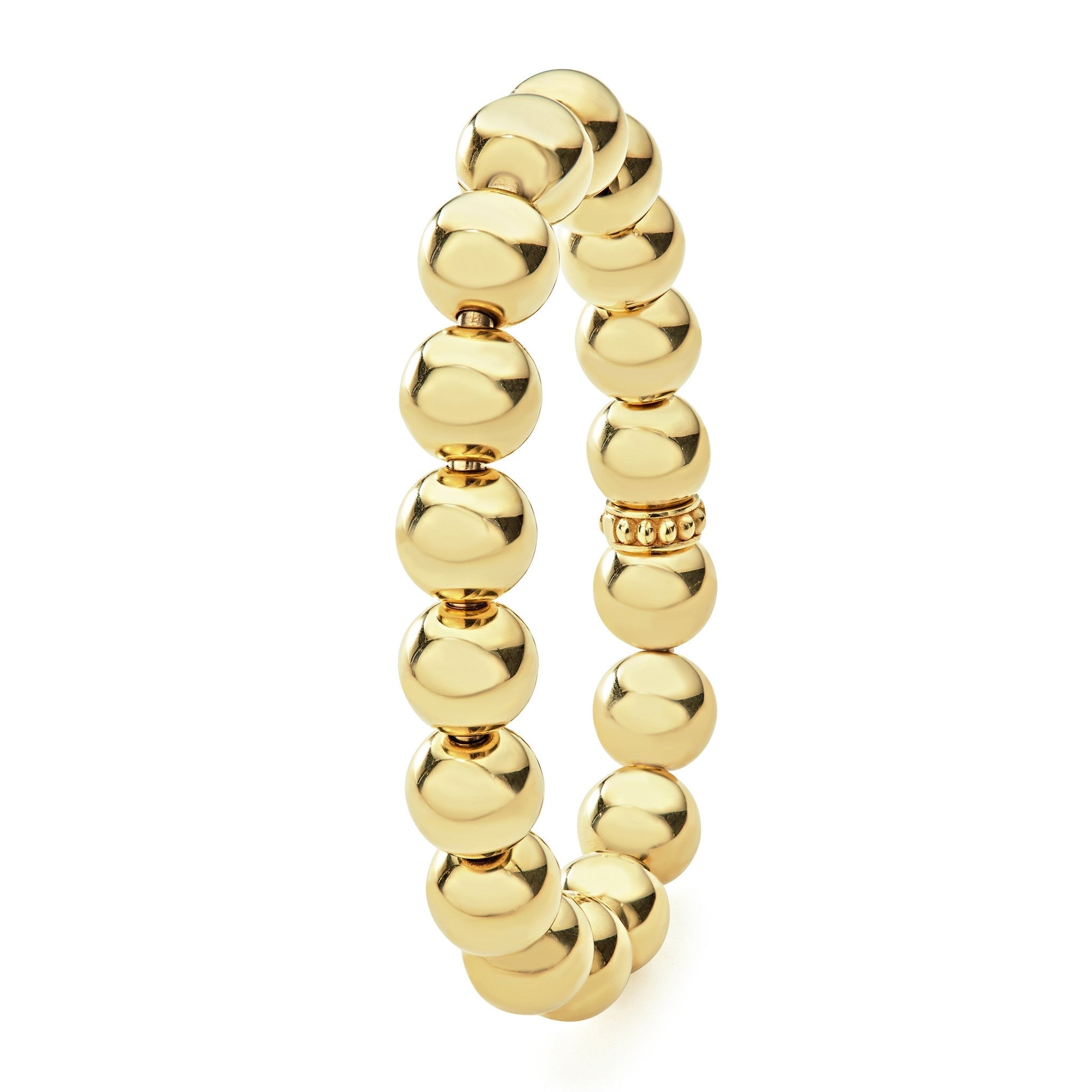 Caviar Gold 18K Gold Bead Bracelet 12mm