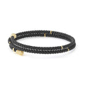 3mm featuring faceted black beads and polished 18K gold endcaps, offering a sleek, modern LAGOS design.