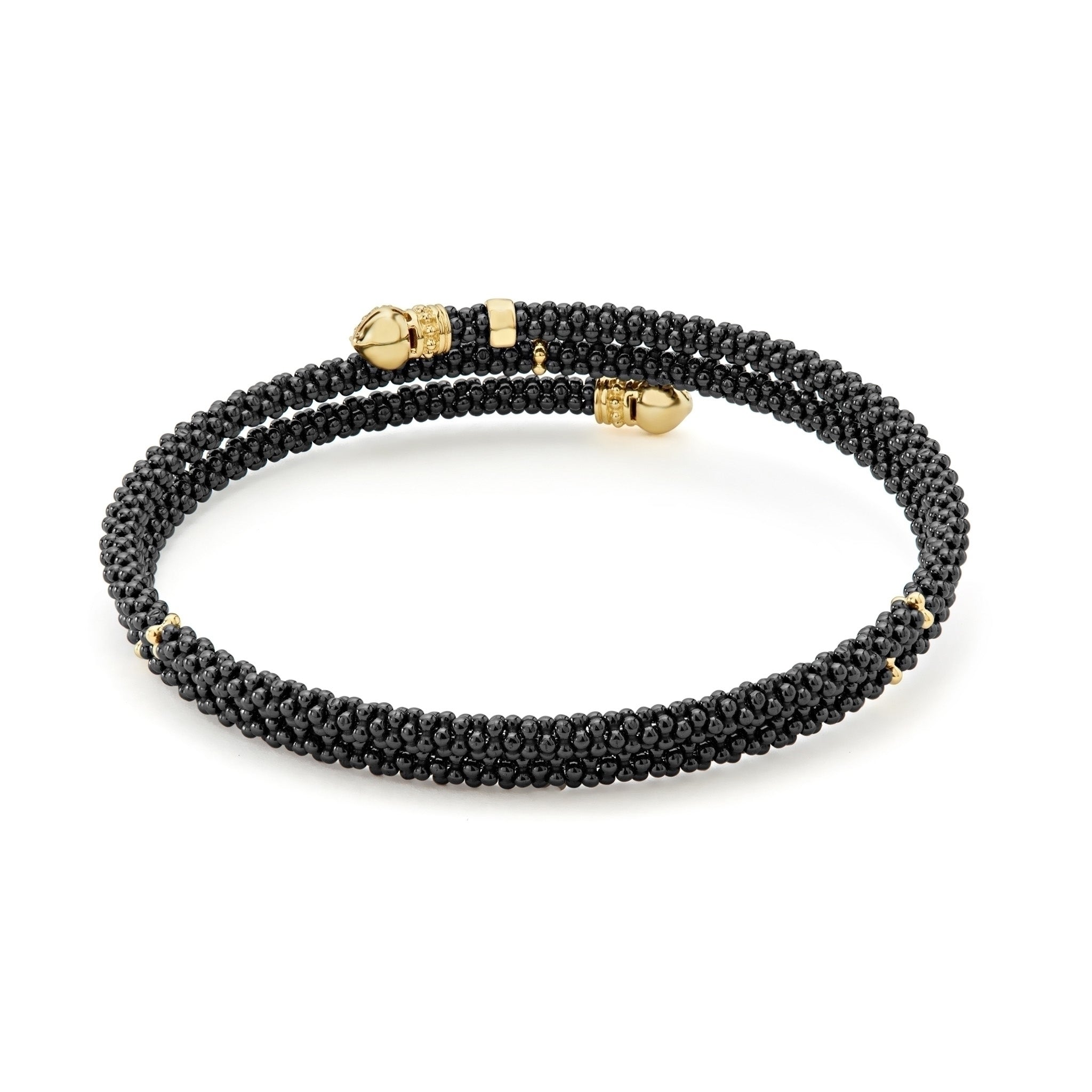 Black Caviar Ceramic Wrap Diamond Bracelet