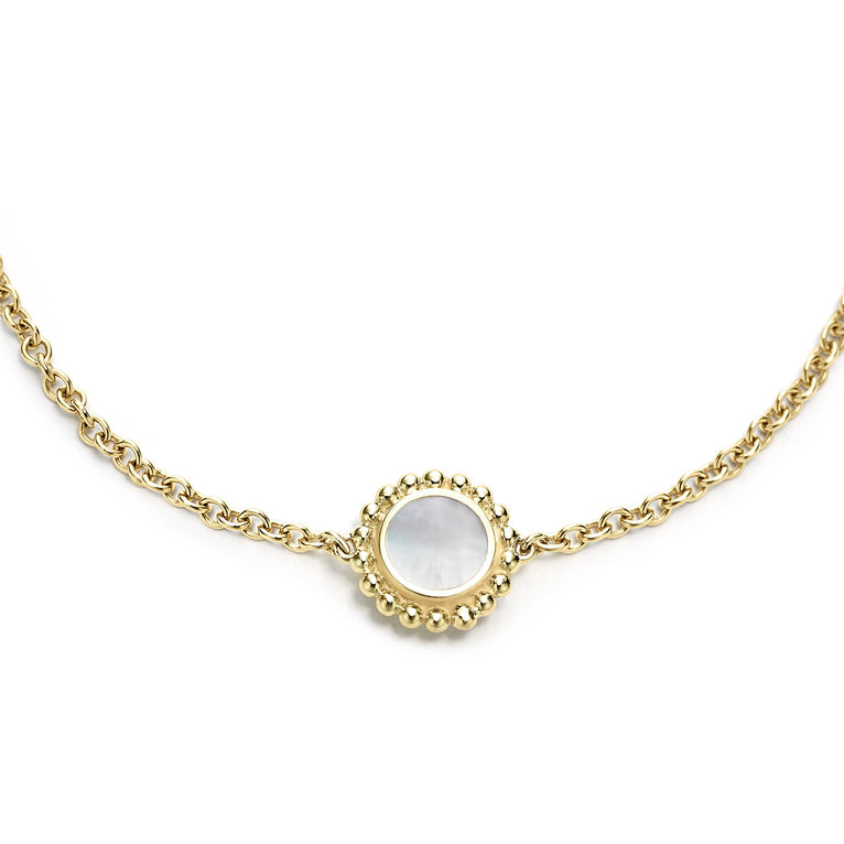 Covet Single Station Round Mother of Pearl Bracelet