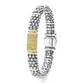 Signature Caviar Yellow Sapphire Caviar Bracelet featuring sterling silver caviar, 18K gold bars, and a pavé of yellow sapphires, handcrafted for elegance.
