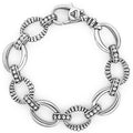 Smooth and fluted links of polished sterling silver form this versatile bracelet.Additional sizes may be available. Please contact customercare@lagos.com or call 877-925-4305.