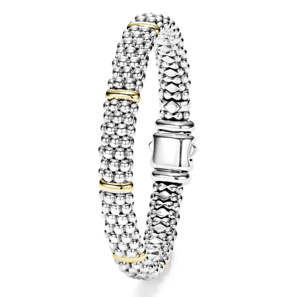 Six Gold Station Caviar Bracelet 9mm | LAGOS Jewelry