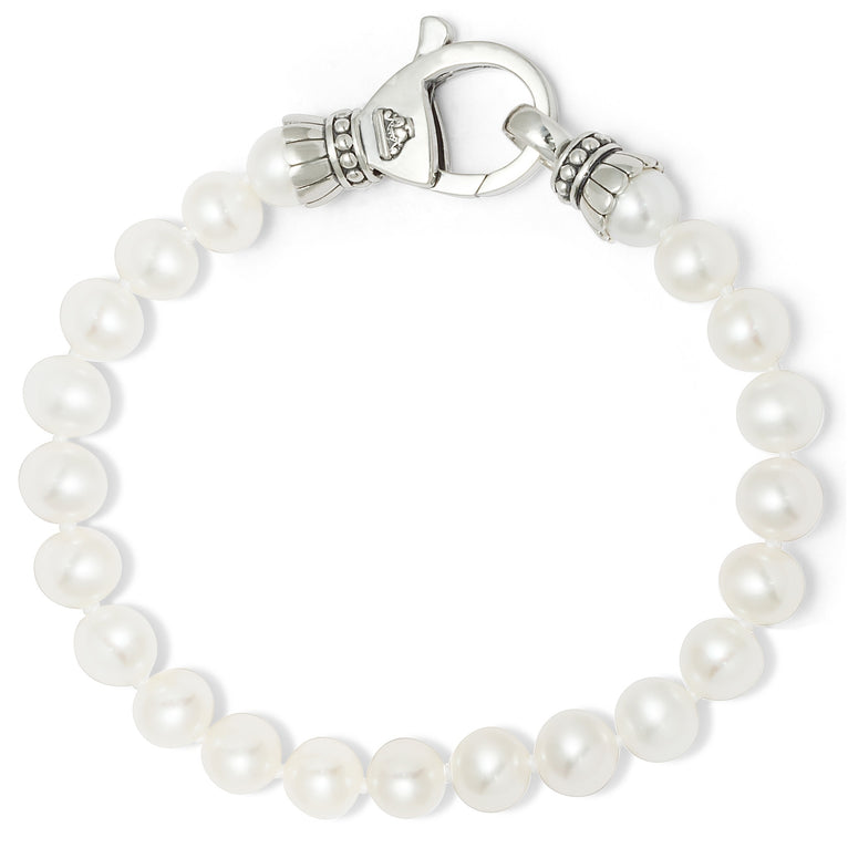 A single strand of cultured freshwater pearls form this bracelet that can be worn as a single strand or layer with other LAGOS bracelets for added interest.