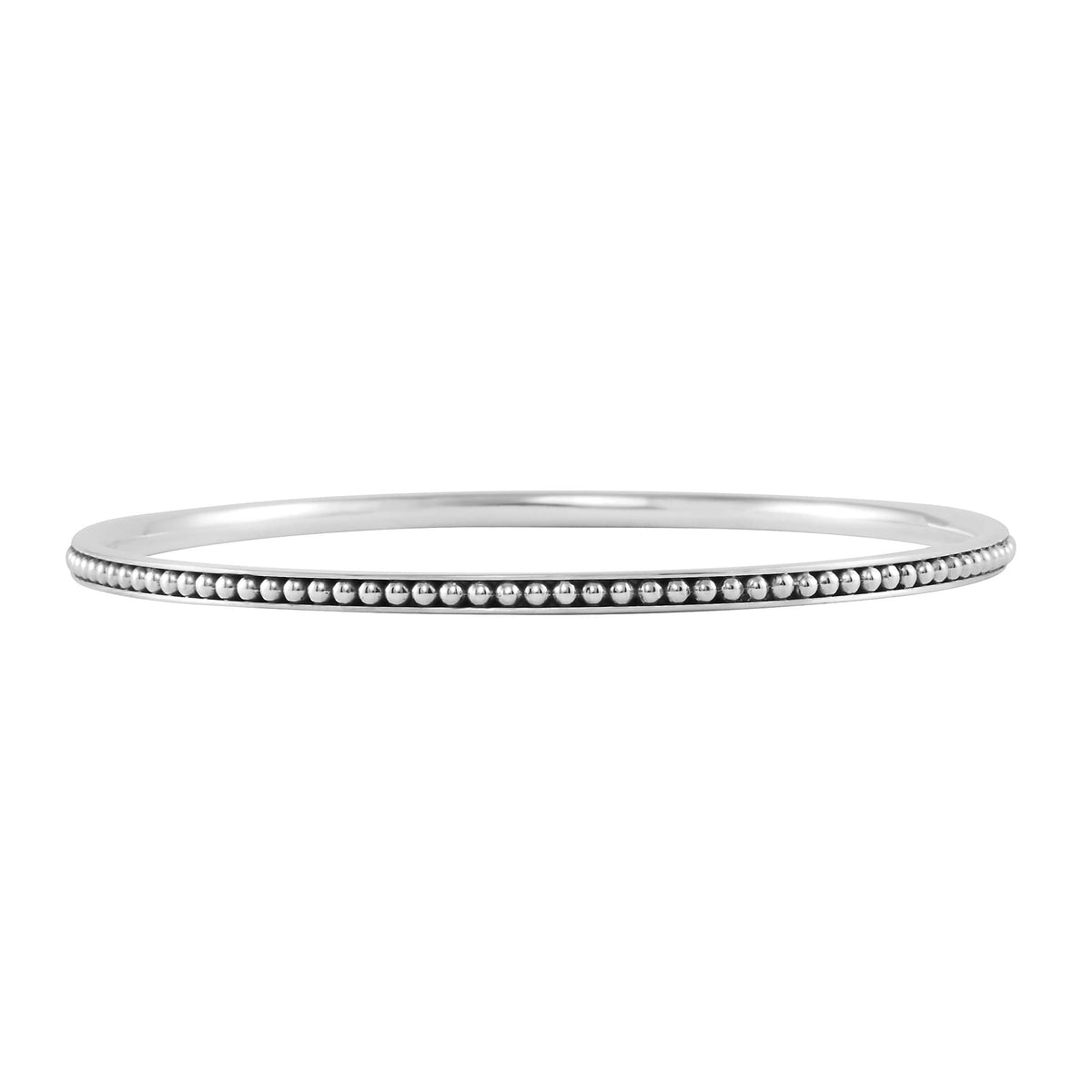 Elegant Silver Caviar Bangle for Timeless Style – LAGOS