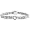 Our best-selling sterling silver Caviar bracelet detailing an open circle.