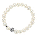 Full view of Pearl bracelet with silver station