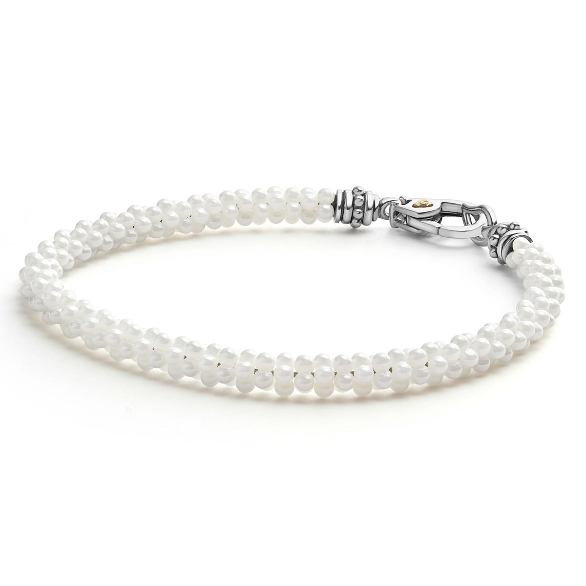 White Ceramic Caviar Beaded Bracelet | LAGOS Jewelry