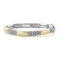 Smart Caviar 18K Gold Gift Set featuring a two-tone bracelet with gold bars and silver bead clusters, showcasing LAGOS’ signature Caviar beading.