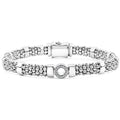 A sterling silver bracelet with one diamond circle station. LAGOS diamonds are the highest quality natural stones.