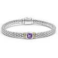 Amethyst Bracelet made from sterling silver and 18k gold accents