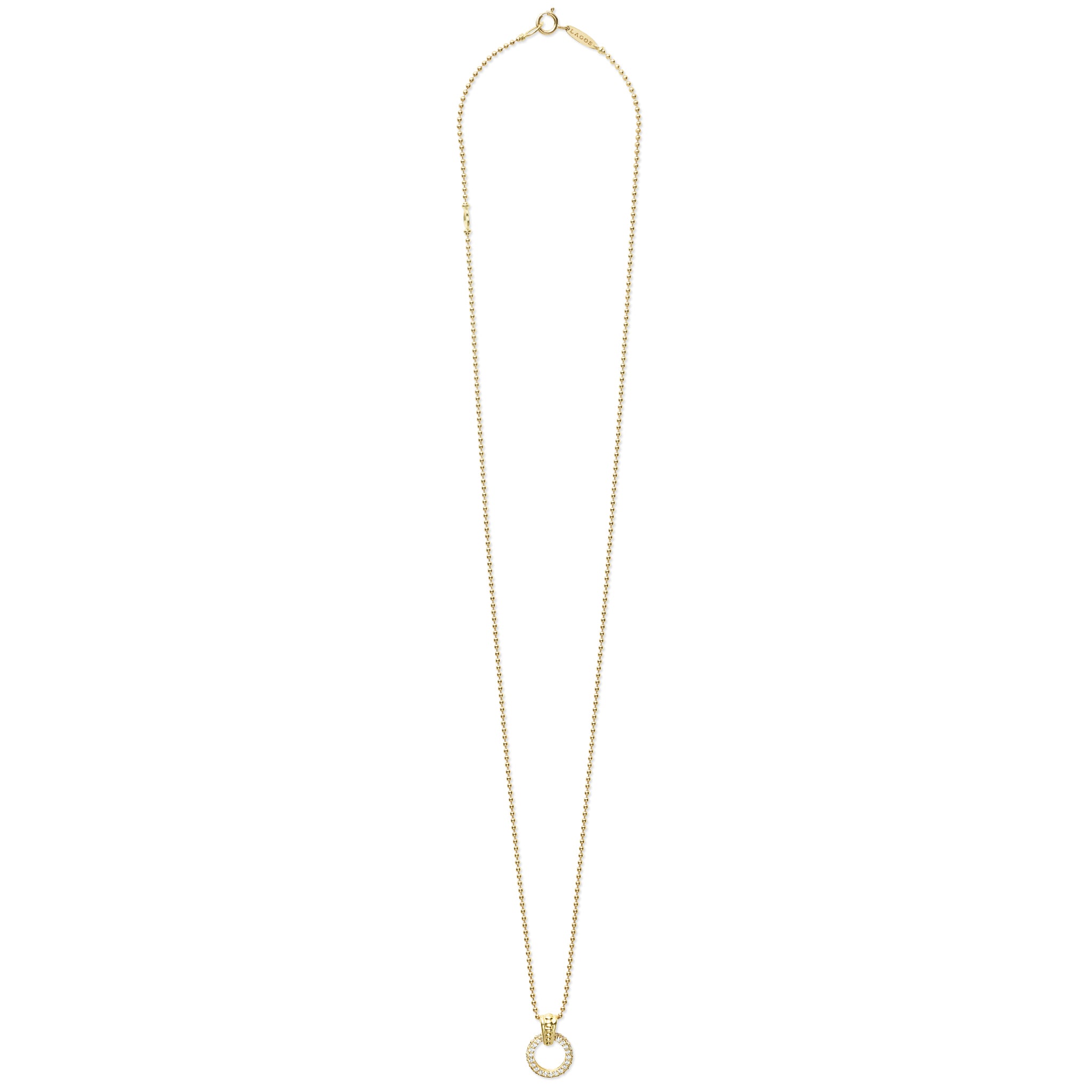 Meridian 18K Gold Diamond Circle Pendant Necklace