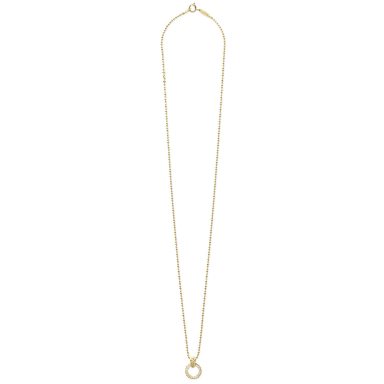 Meridian 18K Gold Diamond Circle Pendant Necklace