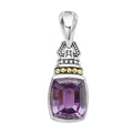 Amethyst bezel-set gemstone pendant accented with 18K gold and sterling silver details. Accommodates most LAGOS necklaces.