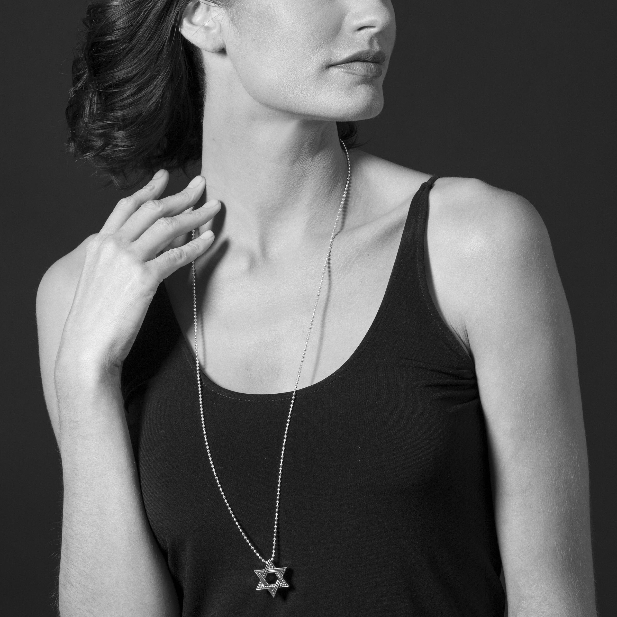 Signature Caviar Star of David Pendant Necklace