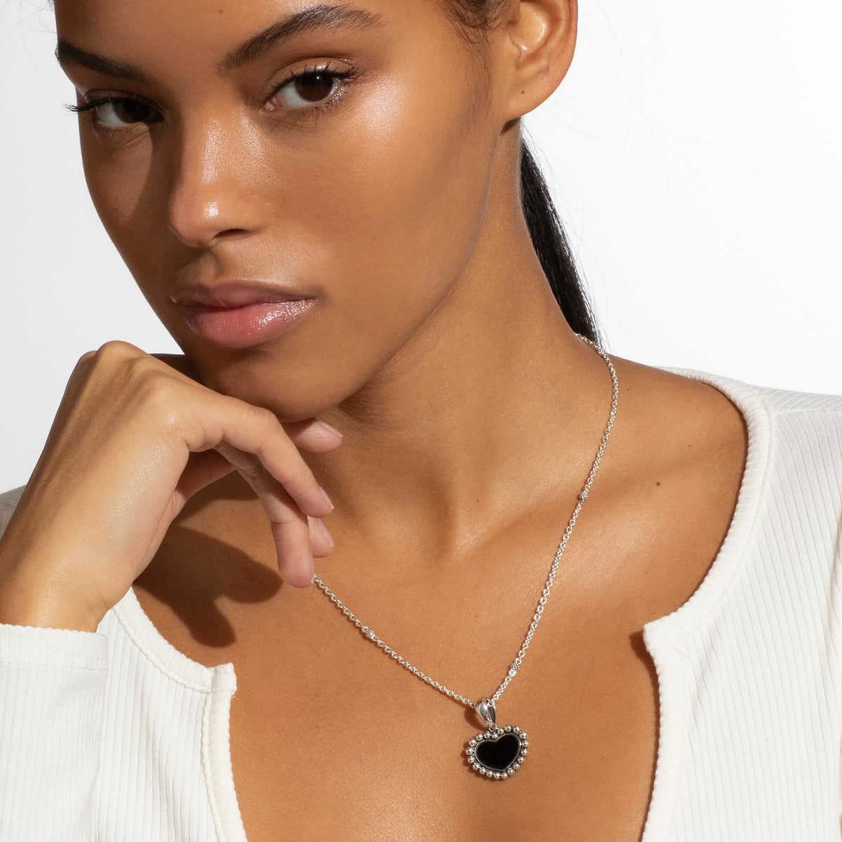 Small Onyx Heart Necklace | LAGOS Jewelry