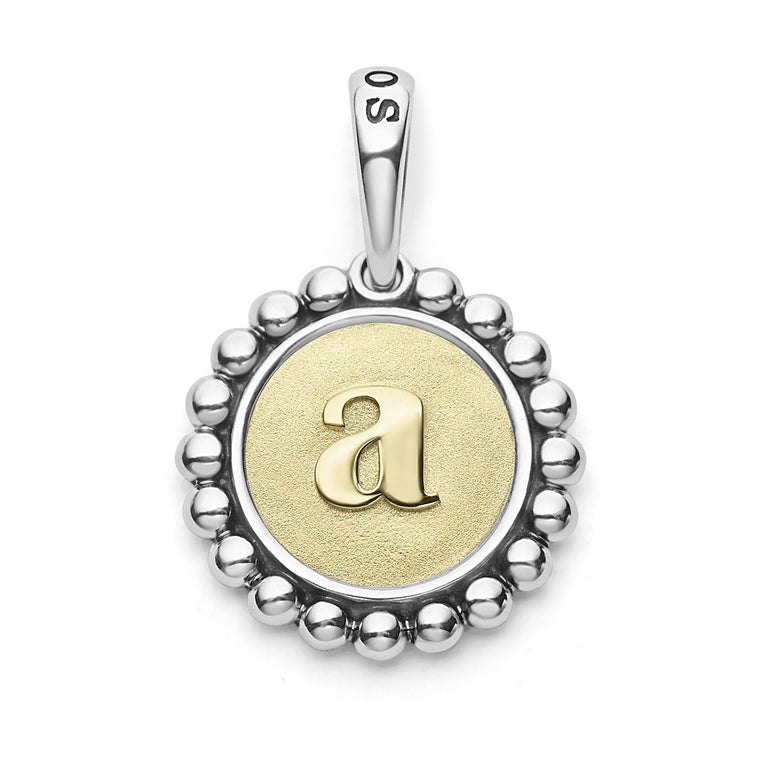 A Signature Caviar sterling silver and 18K gold initial ‘A’ charm. Charm can only be paired with chains 04-80756-ML, 04-80549-ML, 04-80946-ML or 04-10534-ML. Chain sold separately.