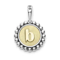 A Signature Caviar sterling silver and 18K gold initial ‘B’ charm. Charm can only be paired with chains 04-80756-ML, 04-80549-ML, 04-80946-ML or 04-10534-ML. Chain sold separately.