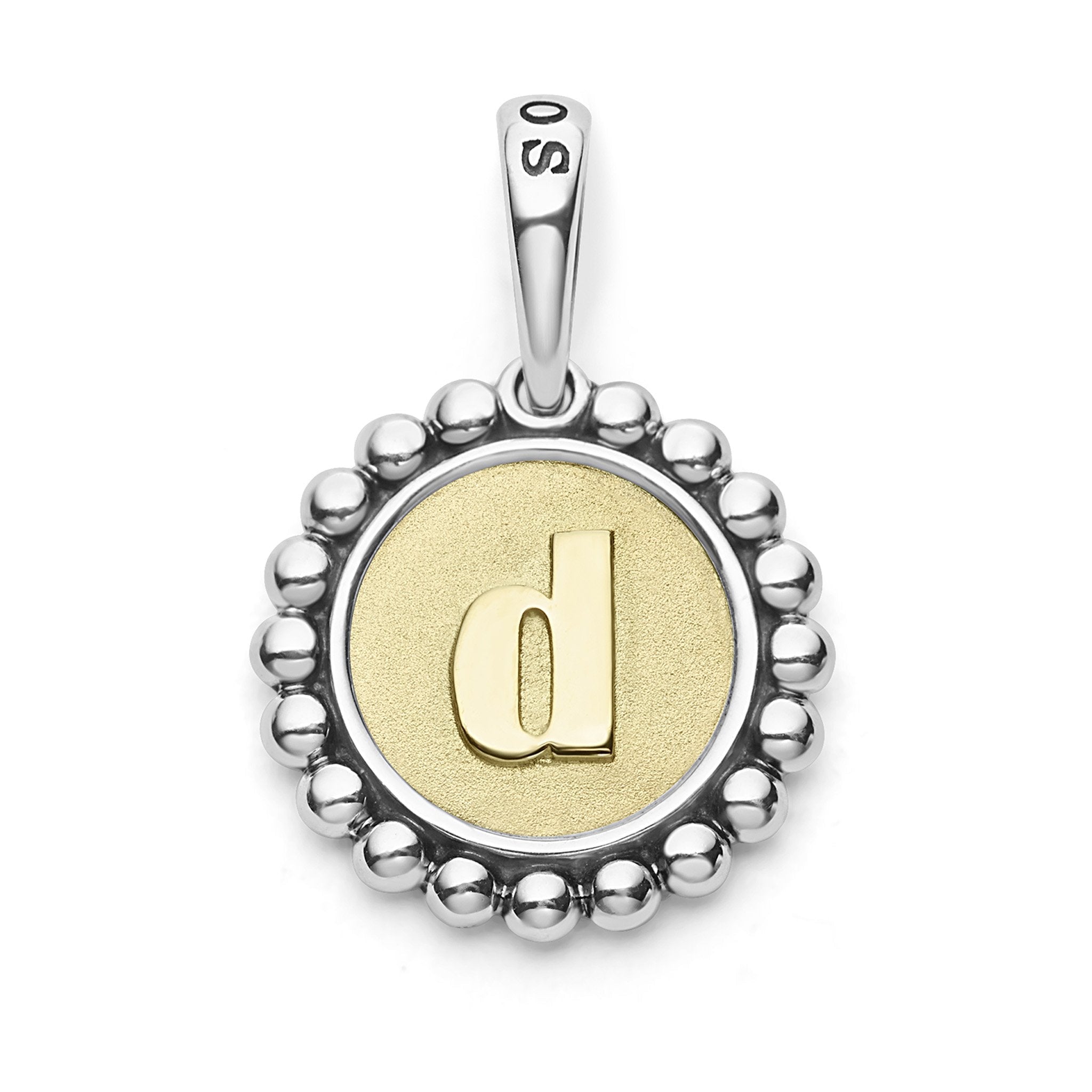 A Signature Caviar sterling silver and 18K gold initial ‘D’ charm. Charm can only be paired with chains 04-80756-ML, 04-80549-ML, 04-80946-ML or 04-10534-ML. Chain sold separately.