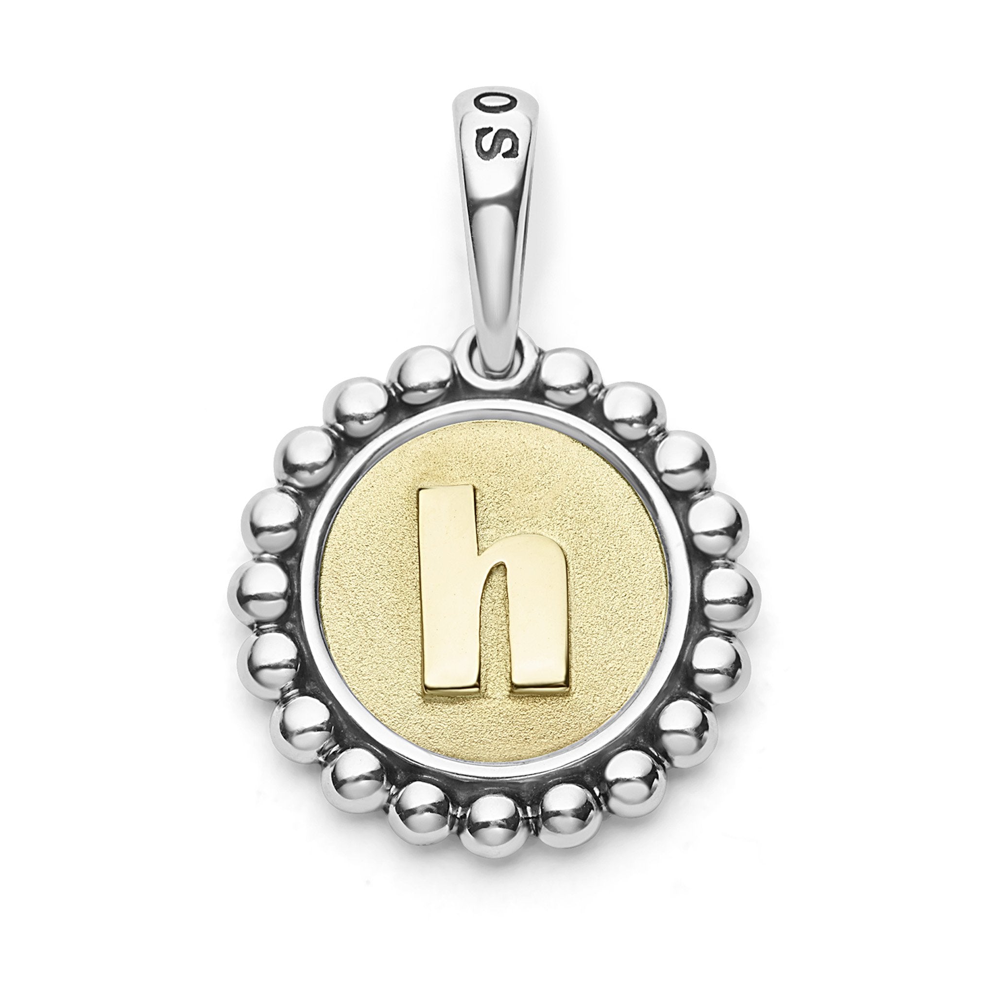 A Signature Caviar sterling silver and 18K gold initial ‘H’ charm. Charm can only be paired with chains 04-80756-ML, 04-80549-ML, 04-80946-ML or 04-10534-ML. Chain sold separately.