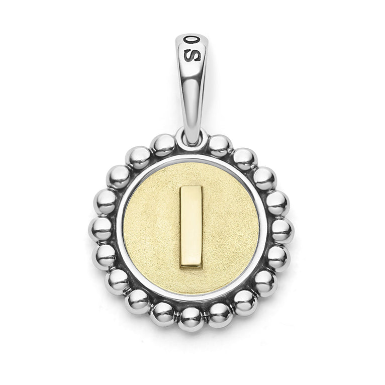 A Signature Caviar sterling silver and 18K gold initial ‘L’ charm. Charm can only be paired with chains 04-80756-ML, 04-80549-ML, 04-80946-ML or 04-10534-ML. Chain sold separately.