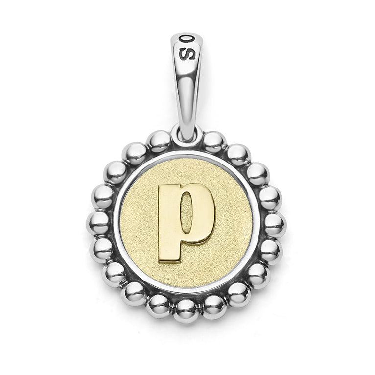 A Signature Caviar sterling silver and 18K gold initial ‘P’ charm. Charm can only be paired with chains 04-80756-ML, 04-80549-ML, 04-80946-ML or 04-10534-ML. Chain sold separately.