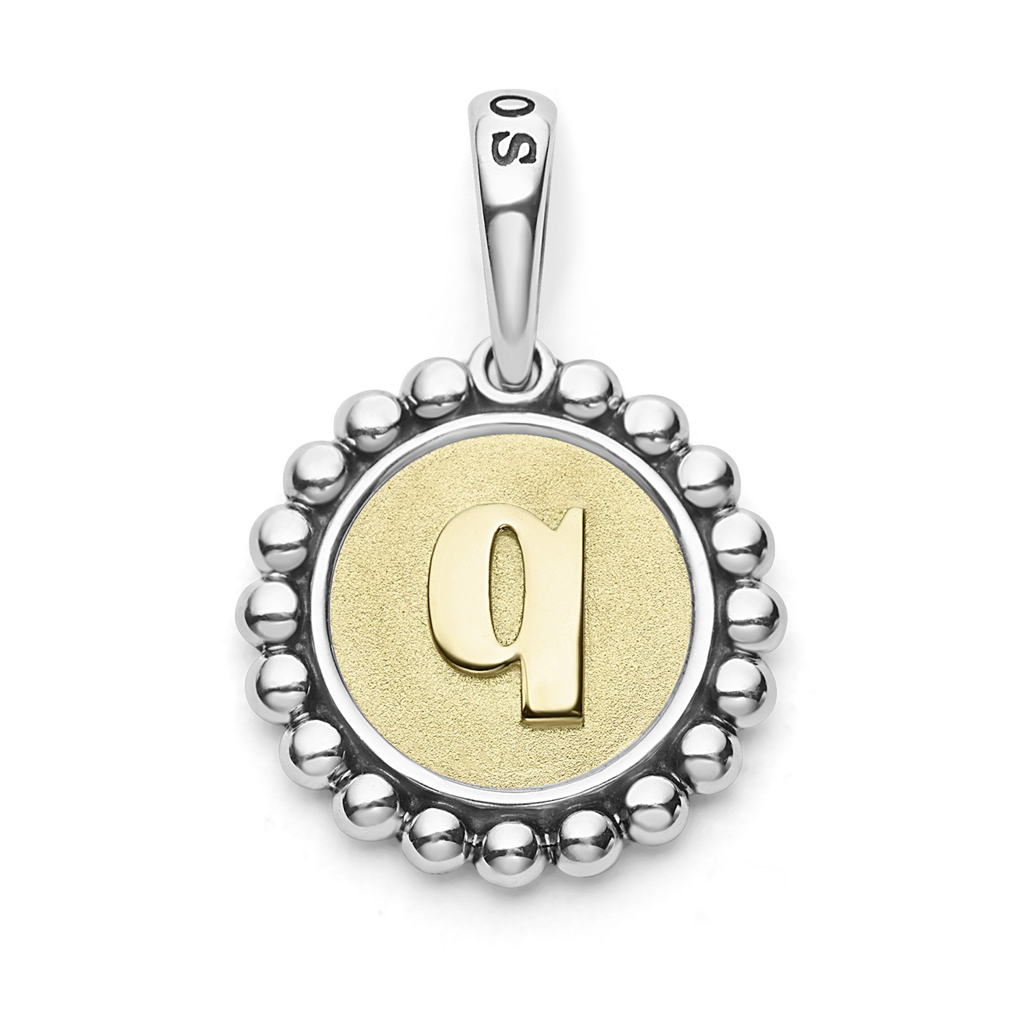 A Signature Caviar sterling silver and 18K gold initial ‘Q’ charm. Charm can only be paired with chains 04-80756-ML, 04-80549-ML, 04-80946-ML or 04-10534-ML. Chain sold separately.