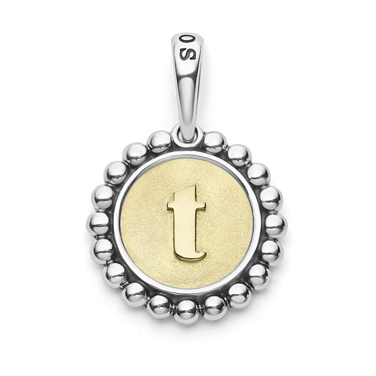 A Signature Caviar sterling silver and 18K gold initial ‘T’ charm. Charm can only be paired with chains 04-80756-ML, 04-80549-ML, 04-80946-ML or 04-10534-ML. Chain sold separately.