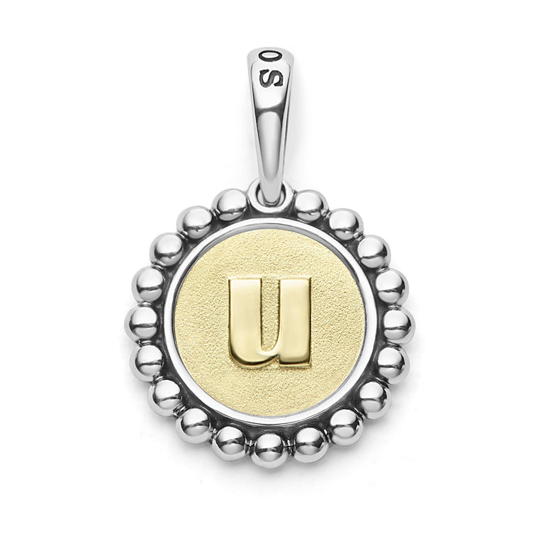 A Signature Caviar sterling silver and 18K gold initial ‘U’ charm. Charm can only be paired with chains 04-80756-ML, 04-80549-ML, 04-80946-ML or 04-10534-ML. Chain sold separately.
