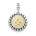The Capricorn sterling silver and 18K gold Signature Caviar charm represents birthdays from December 22 to January 19. Charm can only be paired with chains 04-80756-ML, 04-80549-ML, 04-80946-ML or 04-10534-ML. Chain sold separately.