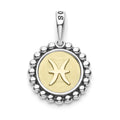 The Pisces sterling silver and 18K gold Signature Caviar charm represents birthdays from February 19 to March 20. Charm can only be paired with chains 04-80756-ML, 04-80549-ML, 04-80946-ML or 04-10534-ML. Chain sold separately.