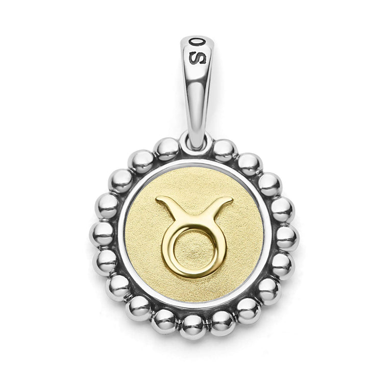 The Taurus sterling silver and 18K gold Signature Caviar charm represents birthdays from April 20 to May 20. Charm can only be paired with chains 04-80756-ML, 04-80549-ML, 04-80946-ML or 04-10534-ML. Chain sold separately.