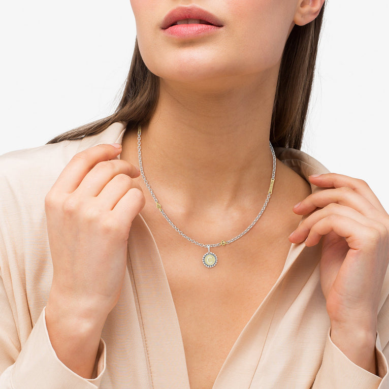 Signature Caviar Diamond C Initial Charm