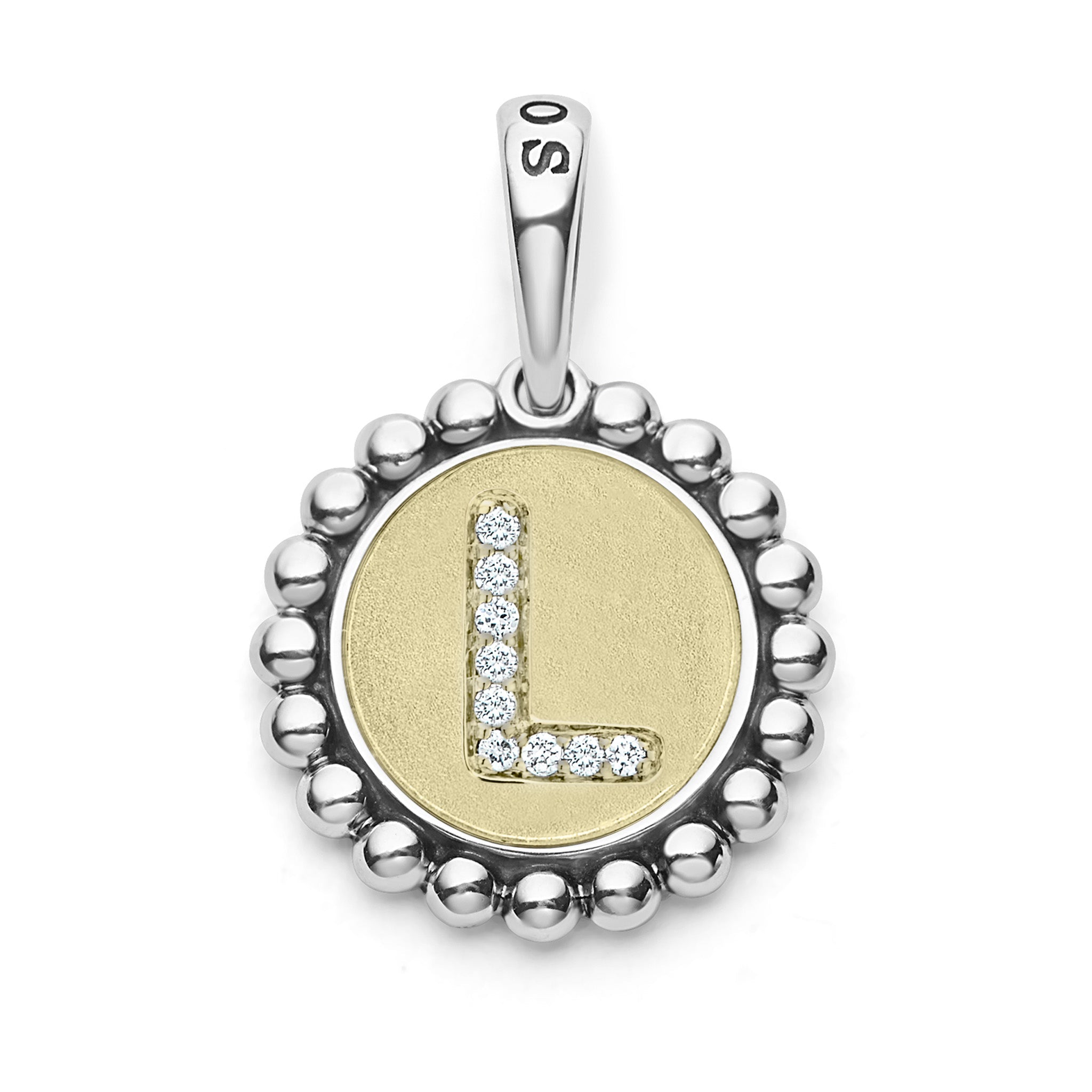 Signature Caviar Diamond L Initial Charm