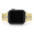 Smart Caviar 18K Gold Full Diamond Watch Bracelet-38-45mm, featuring an 18K gold and diamond link design, crafted to complement your Apple Watch®.