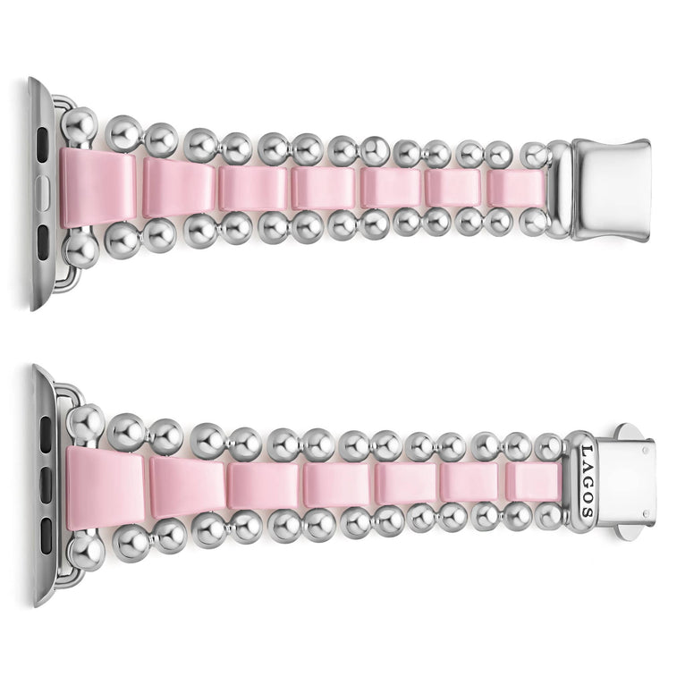 Smart Caviar Pink Ceramic and Stainless Steel Watch Bracelet-42-49mm