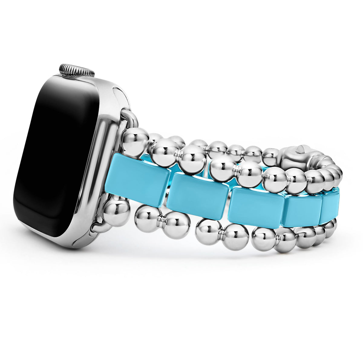 Blue Ceramic and Stainless Steel Watch Bracelet-38-45mm Lagos