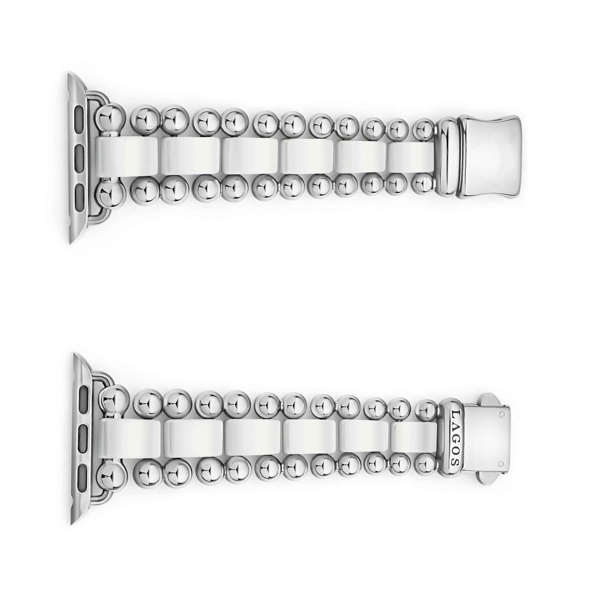 Smart Caviar White Ceramic and Stainless Steel Watch Bracelet-38-45mm