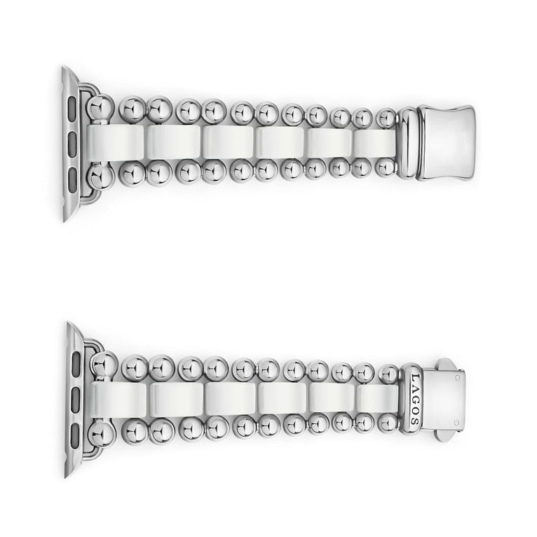 Smart Caviar White Ceramic and Stainless Steel Watch Bracelet-38-45mm