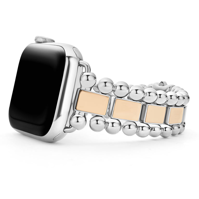 Created exclusively for your Apple Watch®, this watch bracelet is crafted from 18K rose gold and stainless steel links.