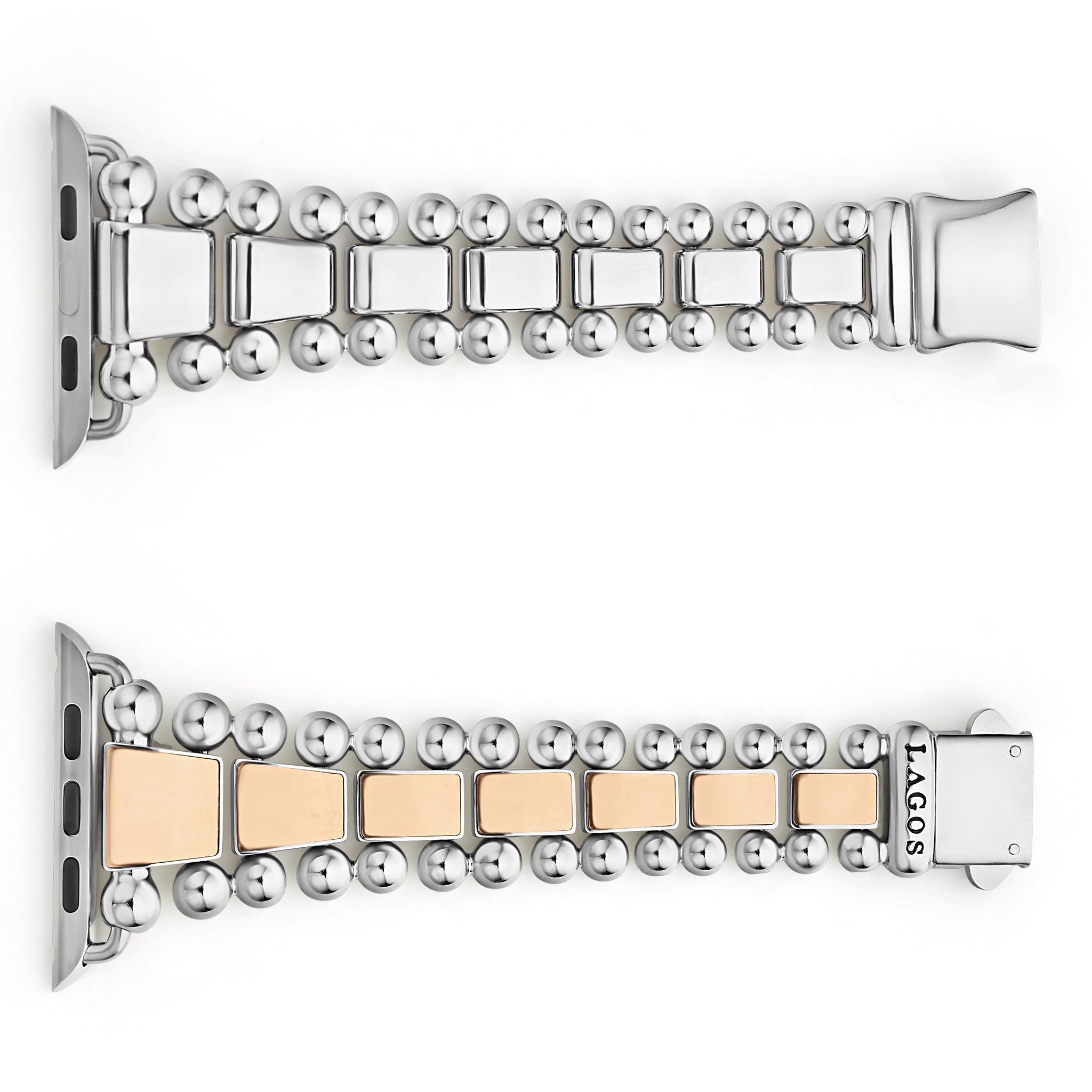 Smart Caviar 18K Rose Gold and Stainless Steel Watch Bracelet-42-49mm